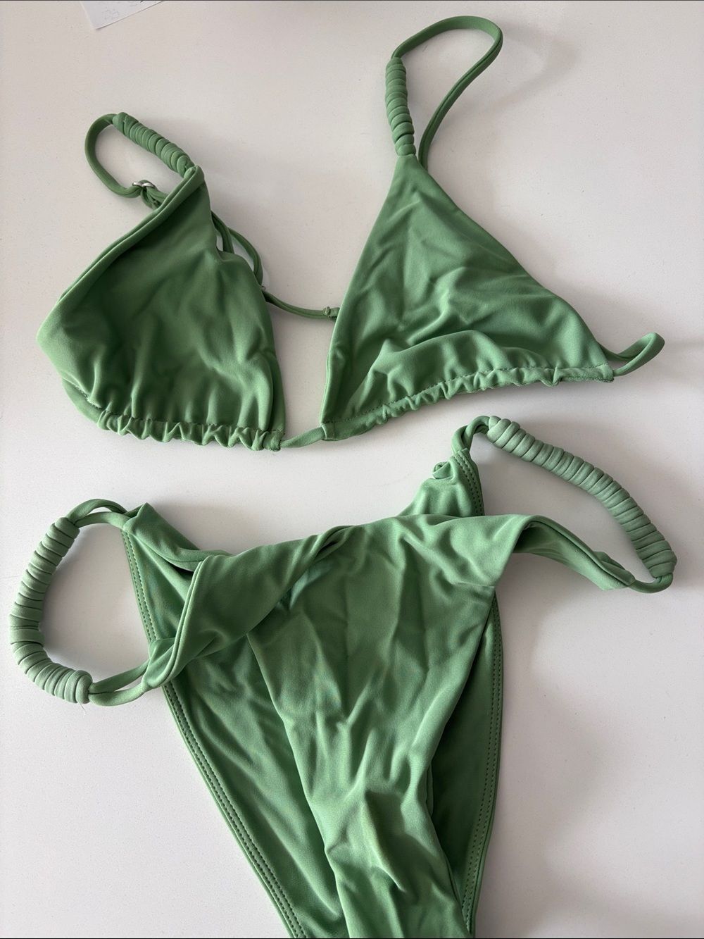 Tularosa Green Triangle String Bikini Set